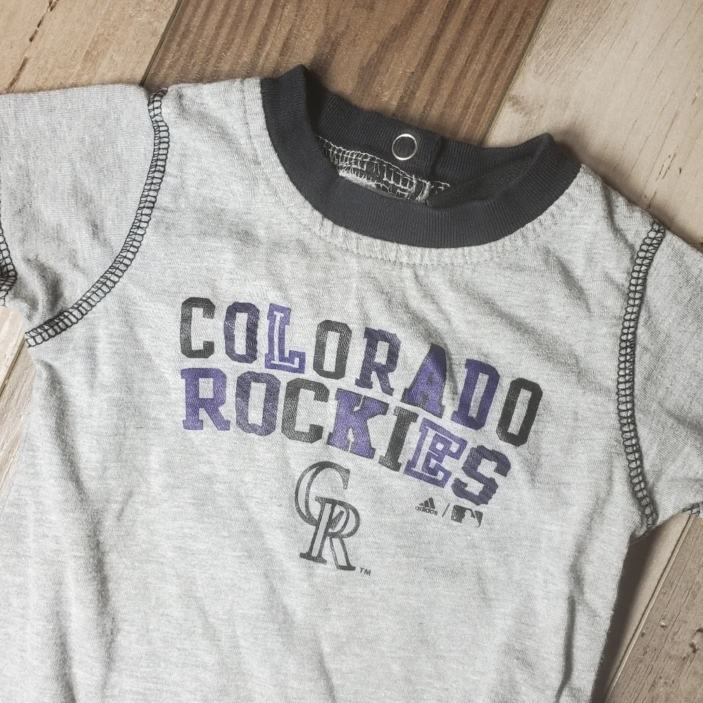 Adidas MLB Colorado Rockies Gray Baby Onesie Bodysuit Size 0/3 Months EUC